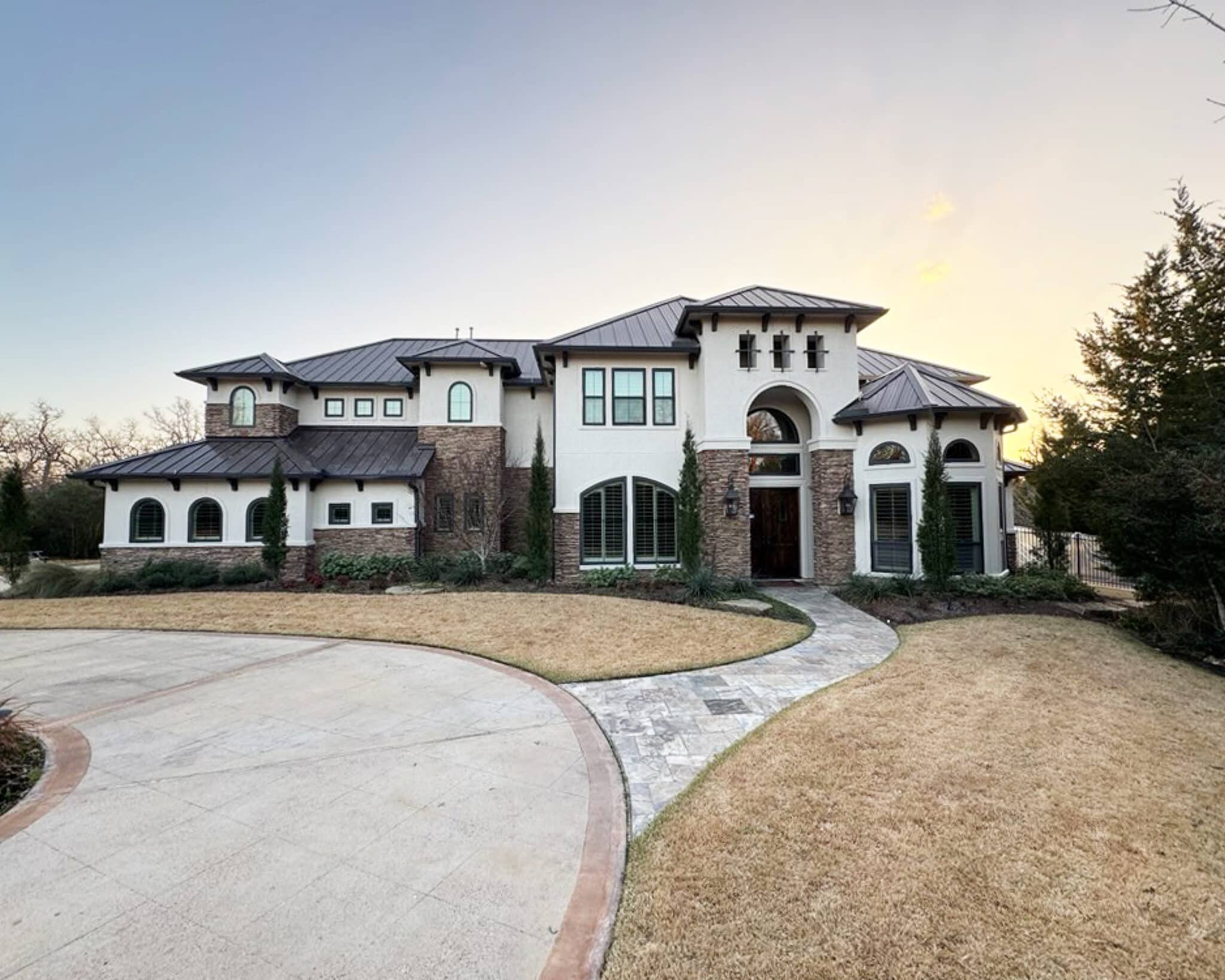 Exterior of painted two-story home