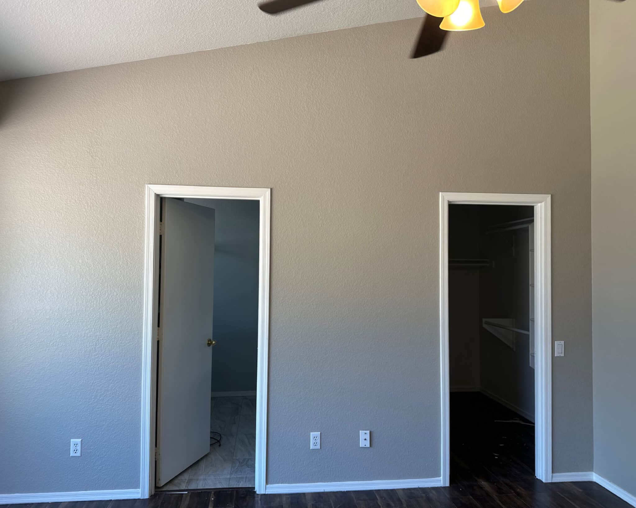 Painted grey interior walls