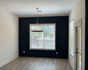 Painted black interior wall