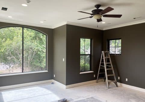 Finished gray wall interior paint project
