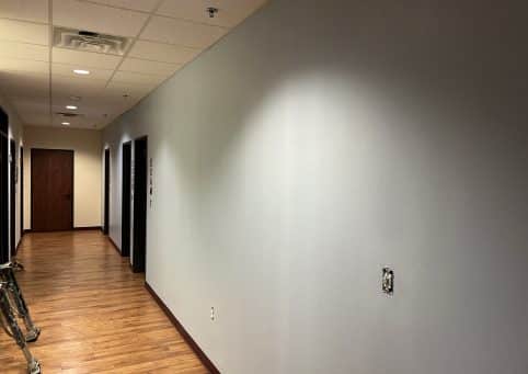 Finished interior paint job of medical center