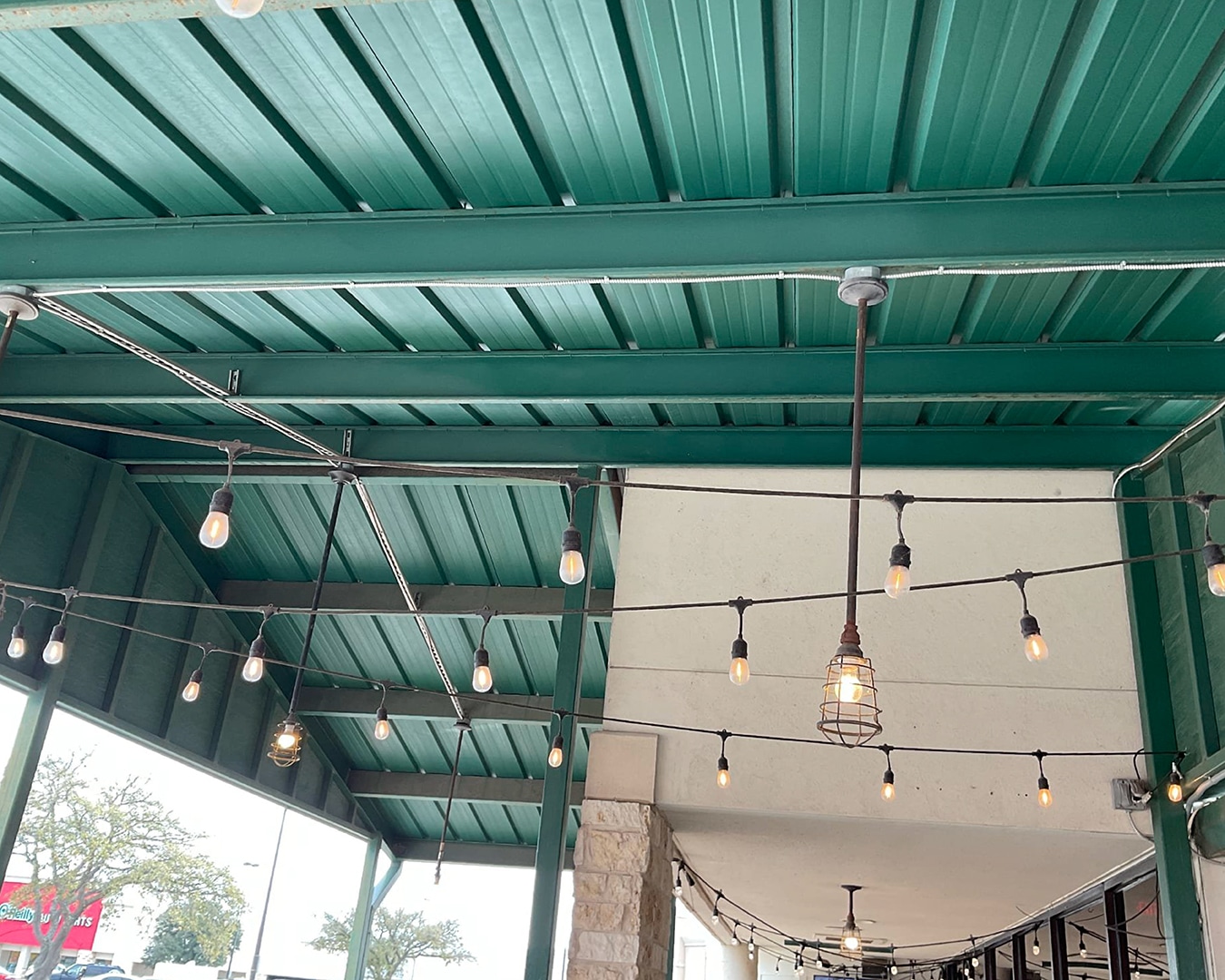 Outdoor patio cover at Texas restaurant
