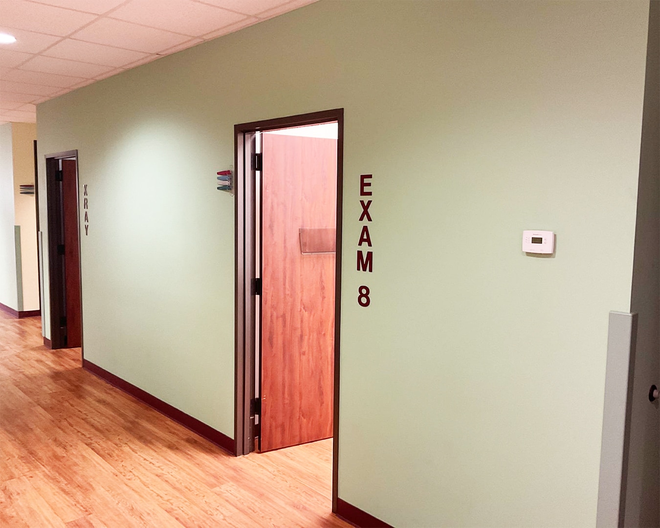 Painted interior commercial building